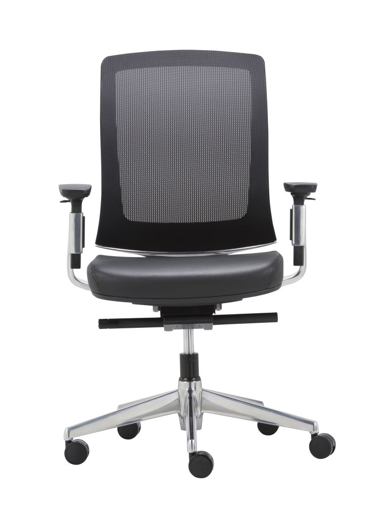 Geperforeerd lederen bureaustoel Mirco Deluxe ergonomisch verstelbaar