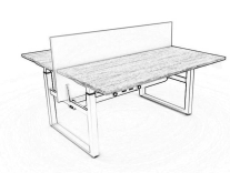 Duo bureau Zit sta elektrisch YOUP wit-Betongrijs