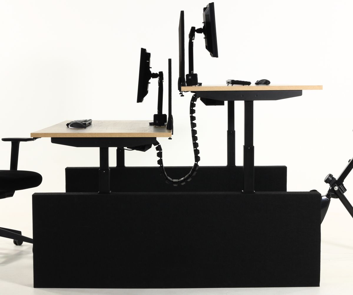 Duo bureau elektrisch akoestische wangpoot YOUP zwart eiken