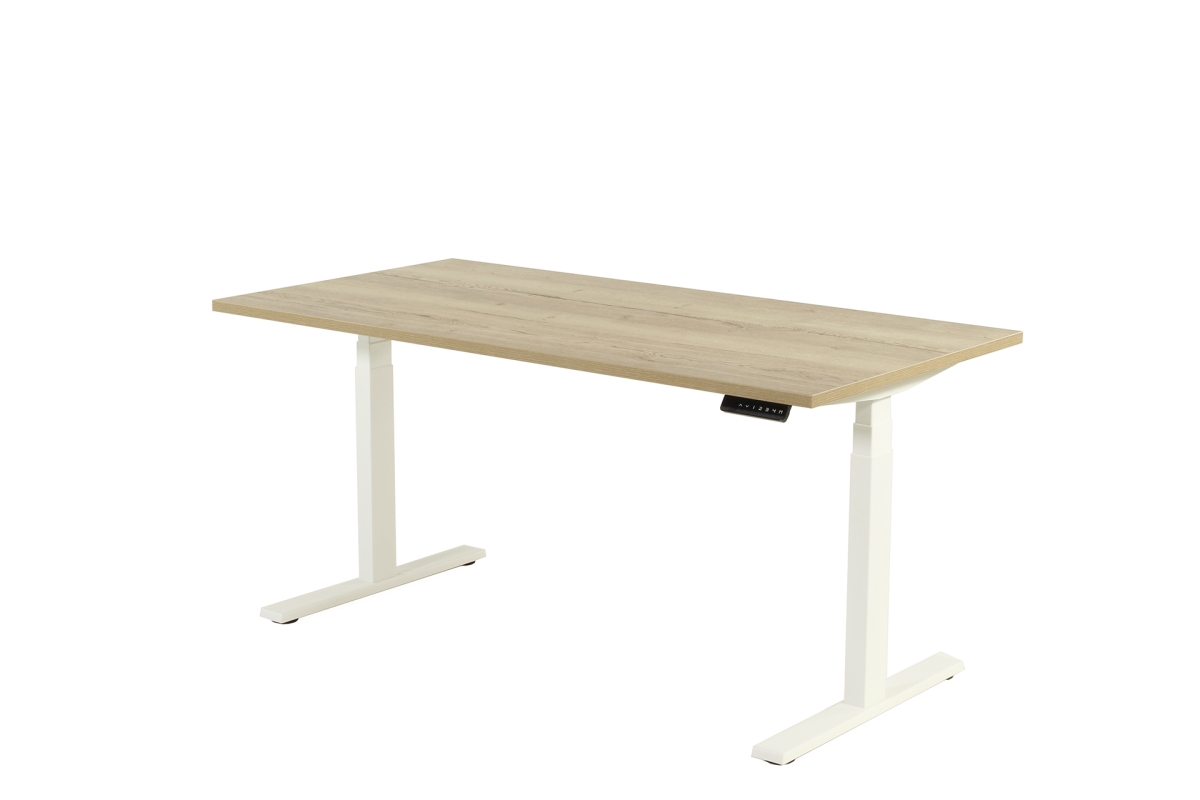 Elektrisch Zit sta bureau YOUP02 NPR norm 130 cm hoog Scandinavisch Eiken