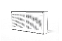 Akoestisch schuifdeurkast zilvergrijs STOR - 200x48x122 (BxDxH)