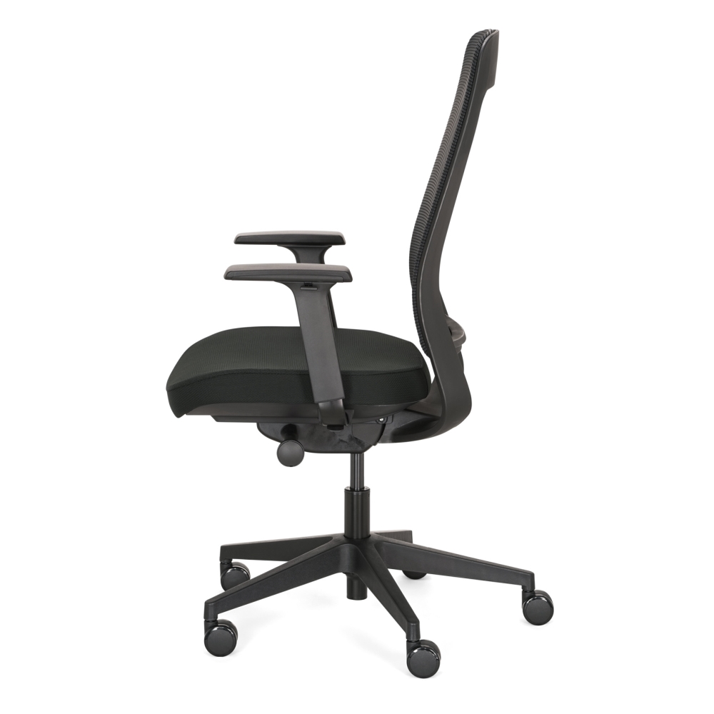 Verstelbare bureaustoel Ledderra volledig zwart